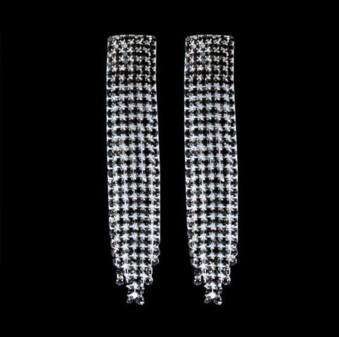 Sparkle Rhinestone Earrings - Black/Silver