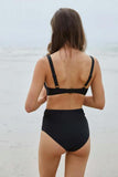 Eco Shown with matching Vivien High Waist Lace Bikini Bottom - Black -