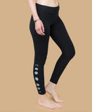 Lunar Phases Organic Cotton Leggings - Black -