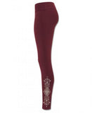 Love Warrior Organic Cotton Leggings - Burgundy -