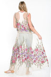 Eternally Beautiful Maxi Dress - Beige Embroidered -