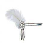 1920's Themed Rhinestone Flapper Headpiece - Silver/White