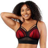 Mia Dot Wire-Free Longline Bralette - Black -