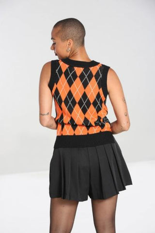 Rhombus Vest - Black/Orange -