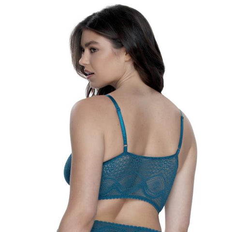 Finesse Stretchy Lace Cami Bralette - Blue Coral - – BB Store