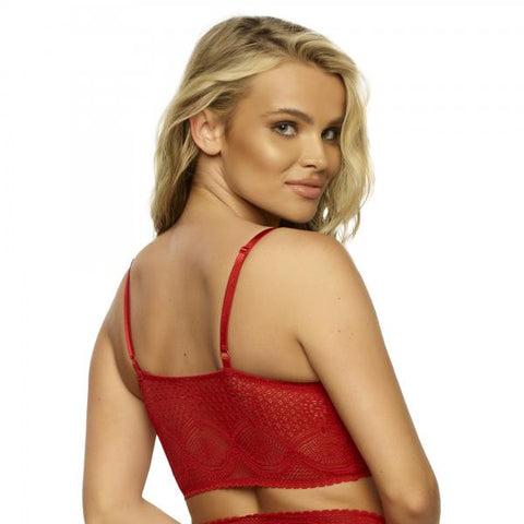 Finesse Stretchy Lace Cami Bralette - Tango Red 