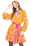 Zoe Dress - Mustard Floral -