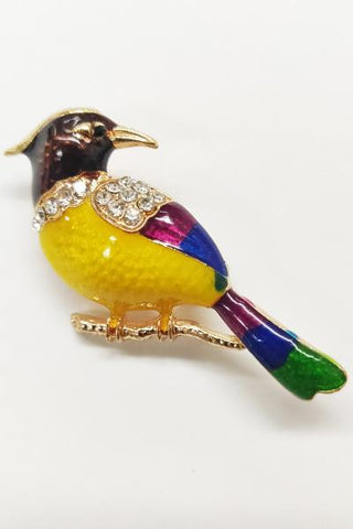 Robin Bird Pin - Yellow Mustard Combo