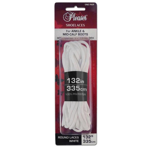 Pleaser Knee High Boot Shoe Laces - White