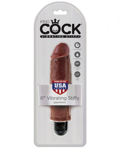 King Cock 6" Vibrating Stiffy - Brown