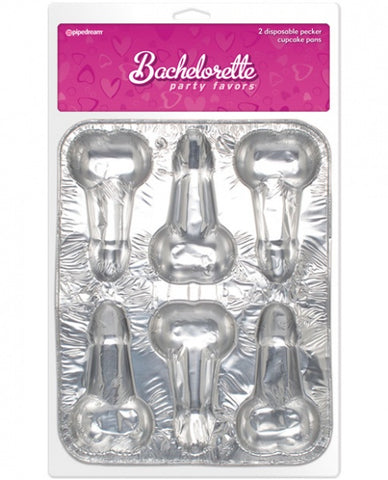 Bachelorette Party Favors Disposable Pecker Cup Cake Pans - Pack of 2